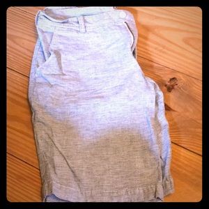 Linen pin-striped shorts